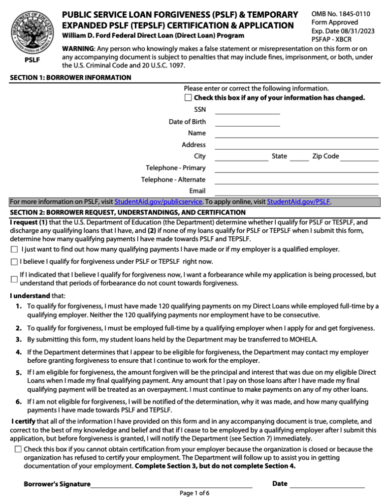 PSLF Form 2024