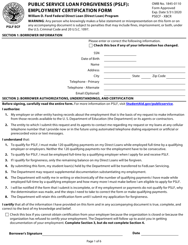 Download PSLF Form