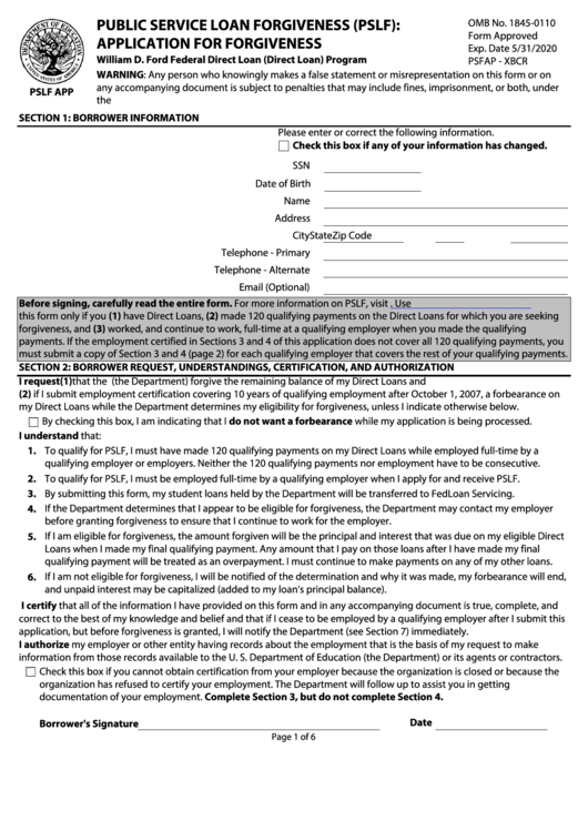 PSLF Application Form
